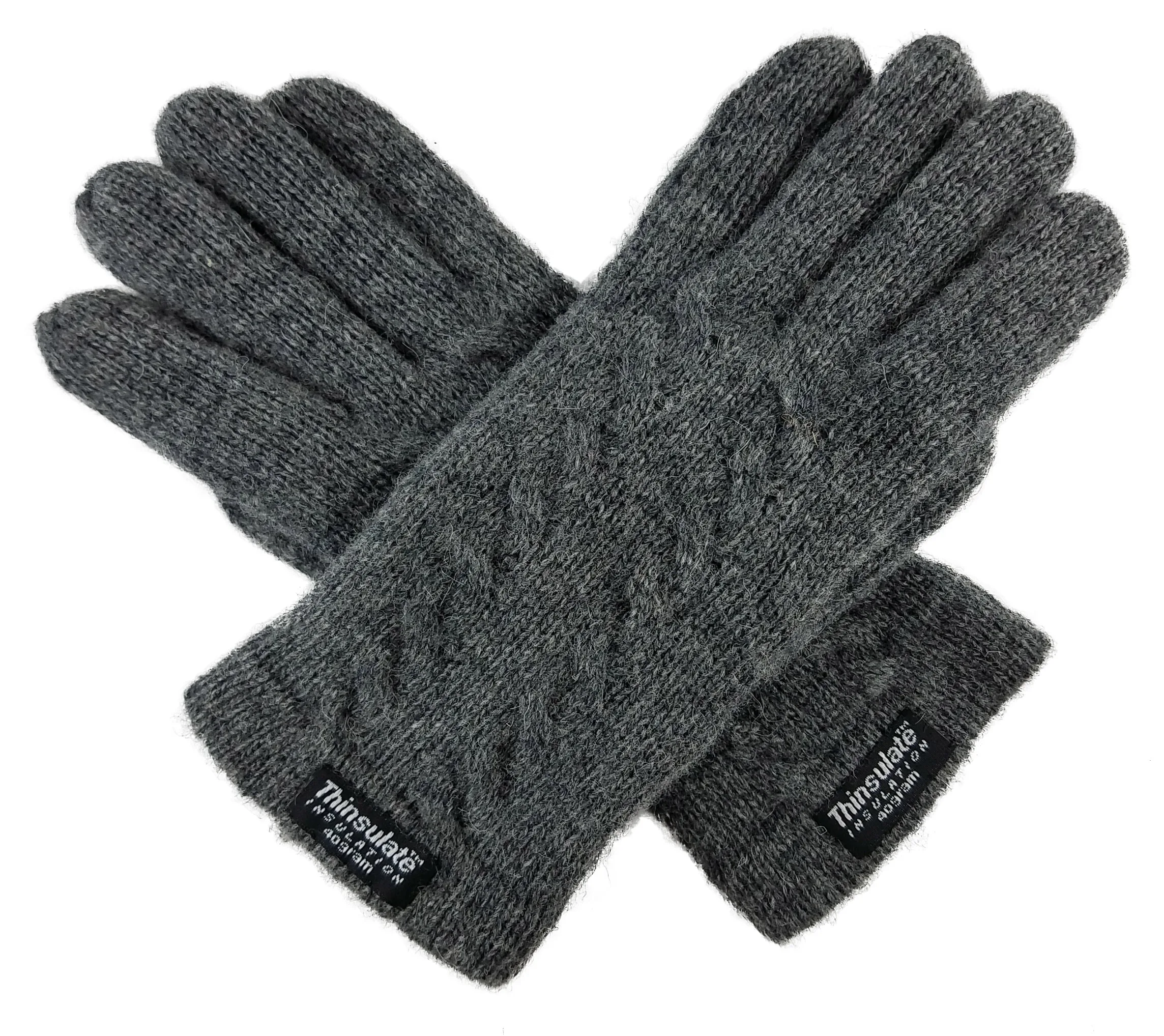 

Bruceriver Womens Wool Gloves with Cable design and Fleece Lining insulated with Thinsulate