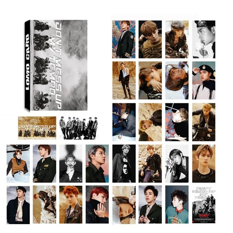 

30Pcs/Set KPOP EXO Album Self Made Paper Lomo Card Photo Card Poster Fans Gift Collection Stationery Set