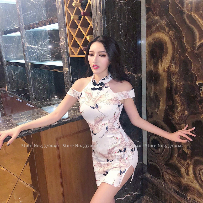 Для женщин плотно китайский Стиль Cheongsam Qipao торжественное платье леди обувь для ночного клуба сексуальное Бандажное вечерние Бандаж с вырезами платья костюмы для маскарада - Цвет: Color11