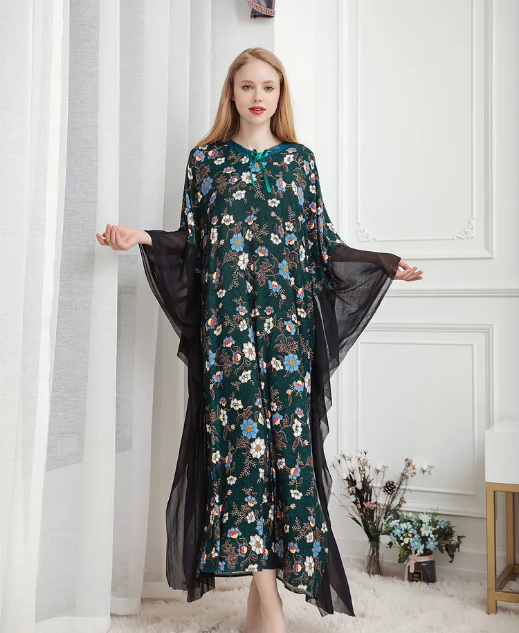 

Весенне-осеннее женское модное платье с рукавом «летучая мышь», пляжная юбка для путешествий, ночное платье, белье для отдыха, повседневная ...