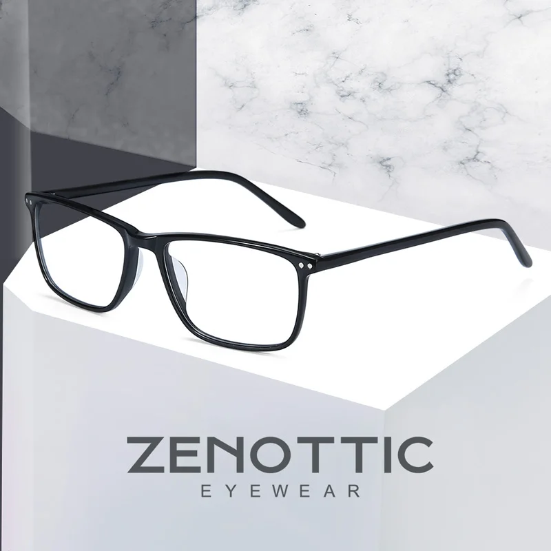 

Оправа унисекс для очков ZENOTTIC, квадратная, ацетатная, с защитой от синего света, для дальнозоркости, при близорукости