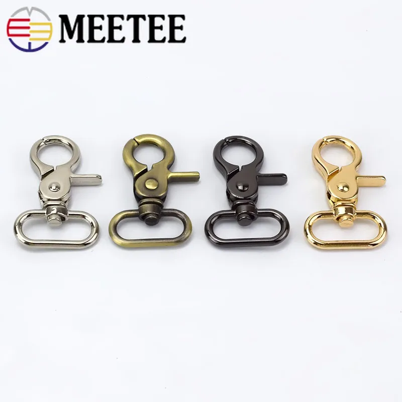 4/10 шт. Meetee 20-38 мм металлический ремешок Пряжка для сумки ошейник карабины поворотные карабины DIY брелок швейная фурнитура