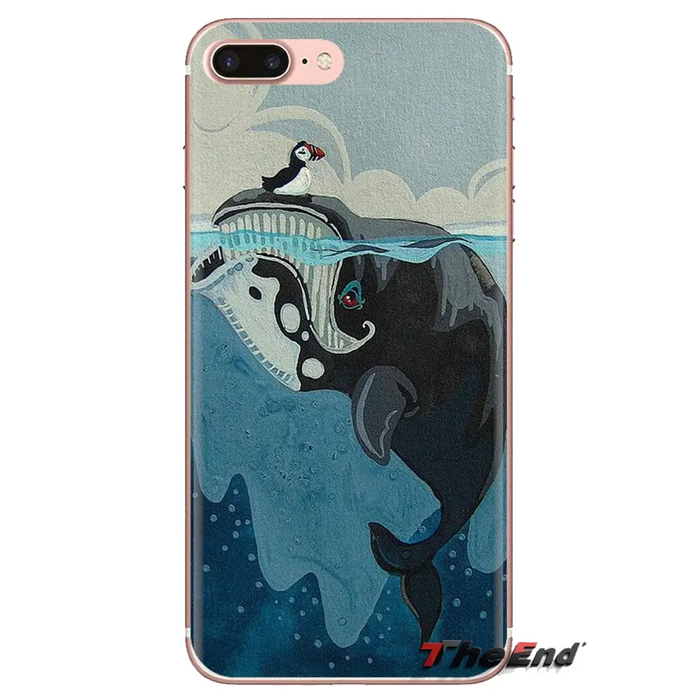 Чехол из термополиуретана с милыми животными голубых китов коллаж для huawei G7 G8 P7 P8