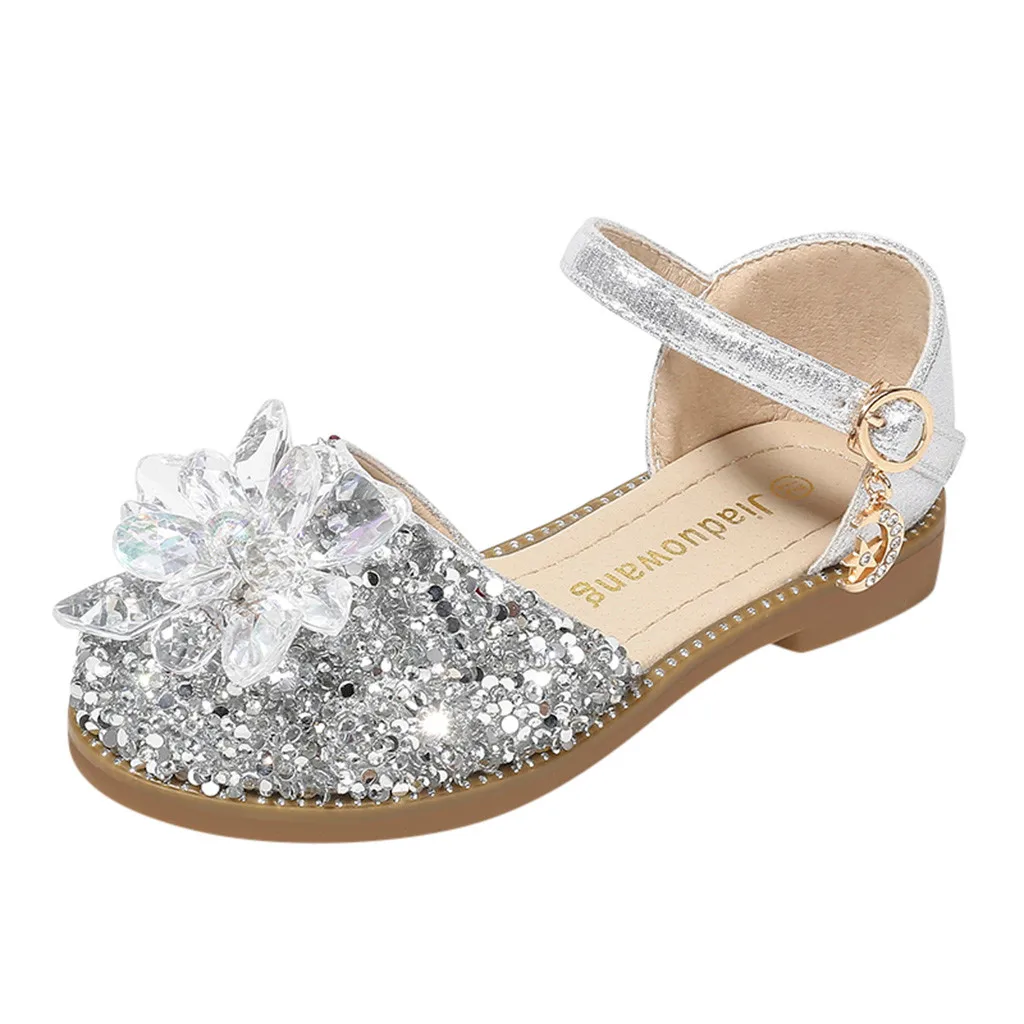 Детские сандалии для девочки на плоской подошве Новинка Летние вечерние