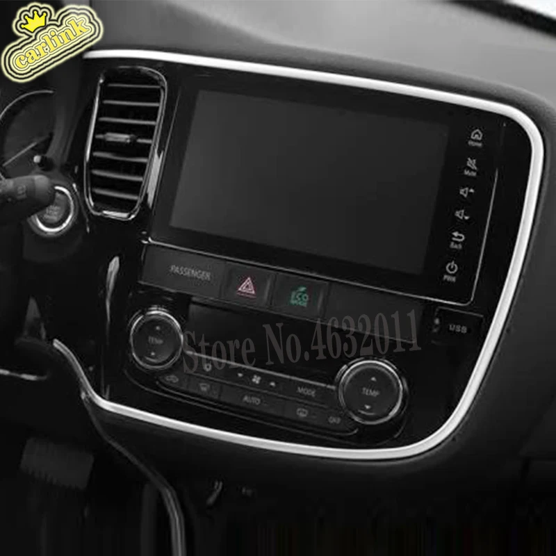 

ABS Matte Car Console Decoration Strip frame Cover Trim car styling For Mitsubishi Outlander 2015 2016 2017 Accessories 2pcs