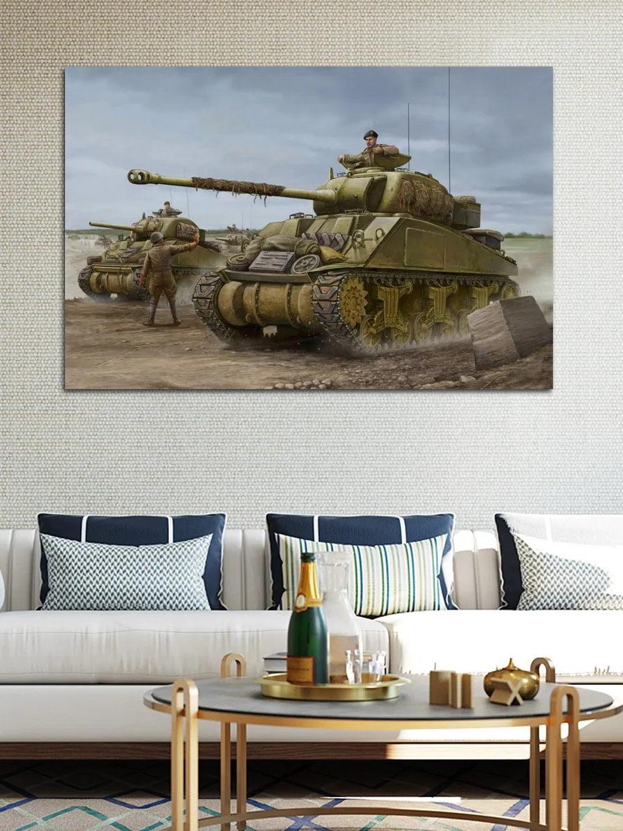 Sherman танки светлячков британская армия ww2 искусственная ткань фотография