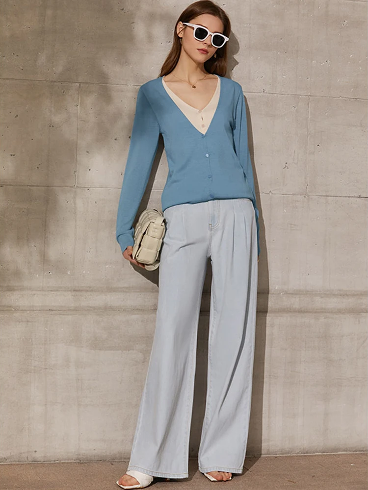 Женский кардиган в стиле минимализма Amii элегантный контрастный утепленный