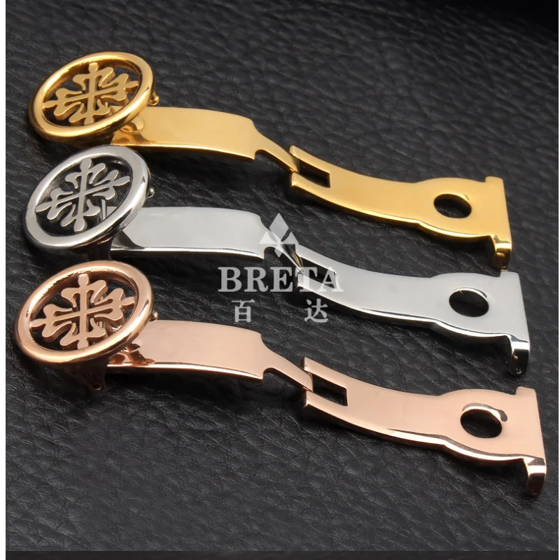 BRETA, высокое качество, нержавеющая сталь, ремешок для часов, застежка для patek philpe pp, складная Пряжка, розовое золото, серебро, складывающаяся Кнопка 1