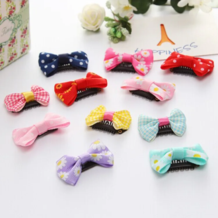 

10Pcs/lots Candy Color Baby Mini Small Bow Hair Clips Safety Hair Pins Barrettes for Children Girls Kids Hair Accessories