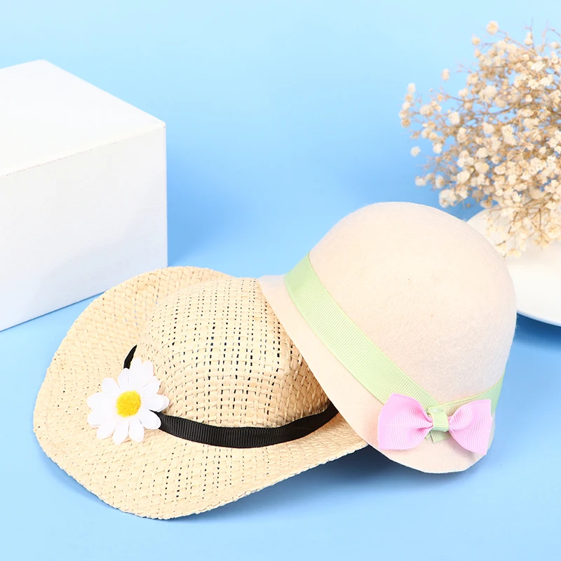 

18 Inch Doll Girls Summer Sun Hat Straw Hat Baby Toys Fit 43cm Boy Dolls Toys Accessories