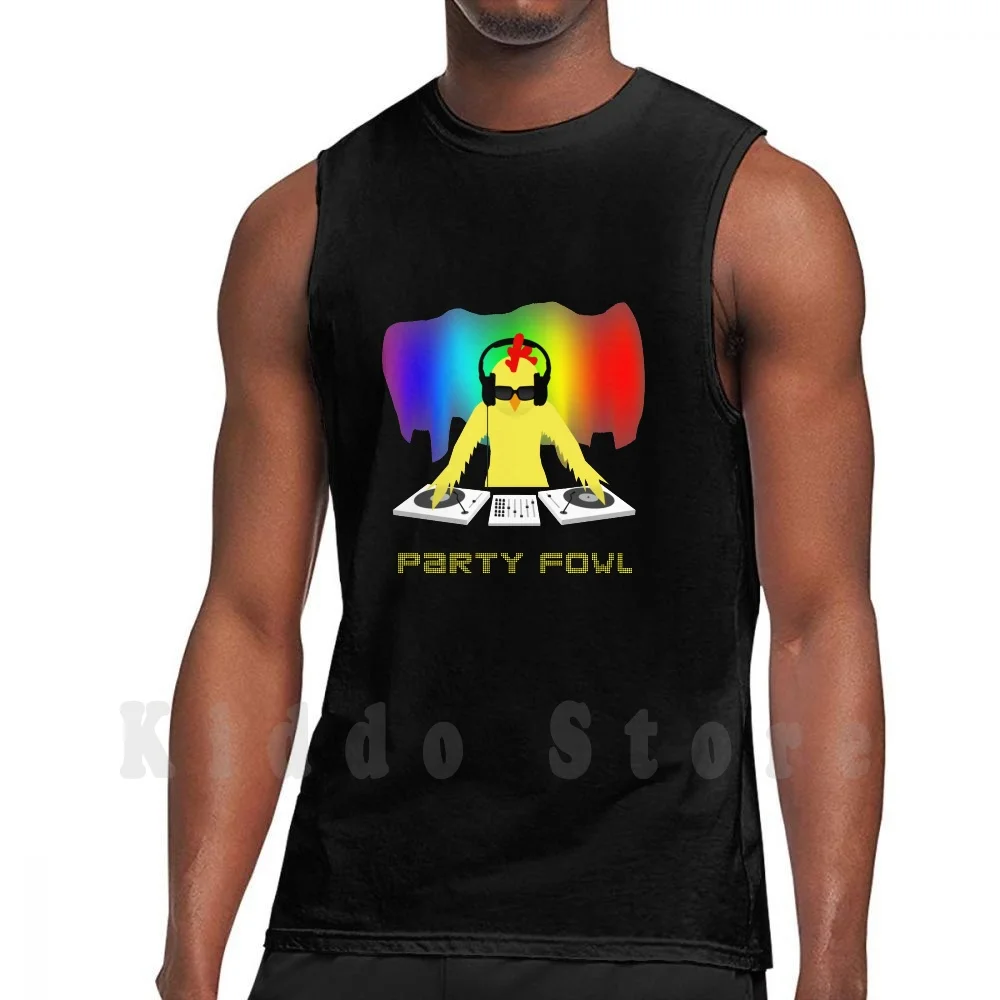 

Party Fowl tank tops vest sleeveless Chicken Fowl Party Dj Music Techno Funny Humor Bird Electronic Dance Party