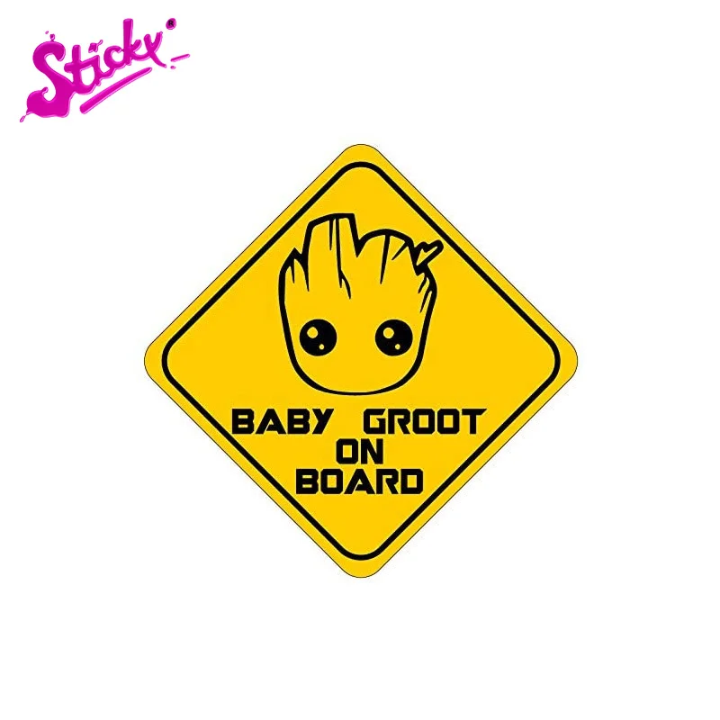 

STICKY Baby On Board Signs Car Sticker Decal Decor Baby Groot On Board Full Color Sticker Waterproof Sunscreen