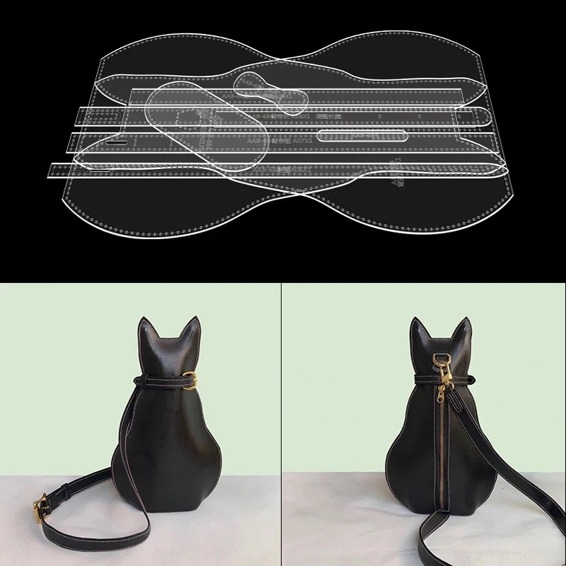 

1set Diy Acrylic Cat Woman Bag Template Backpack Shoulder Bag Paper Pattern Leather Craft Pattern Diy Stencil Sewing Pattern