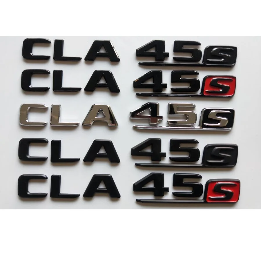 Хромированная черная эмблема с буквами для Mercedes Benz W117 W118 CLA45s CLA45 S AMG эмблемы