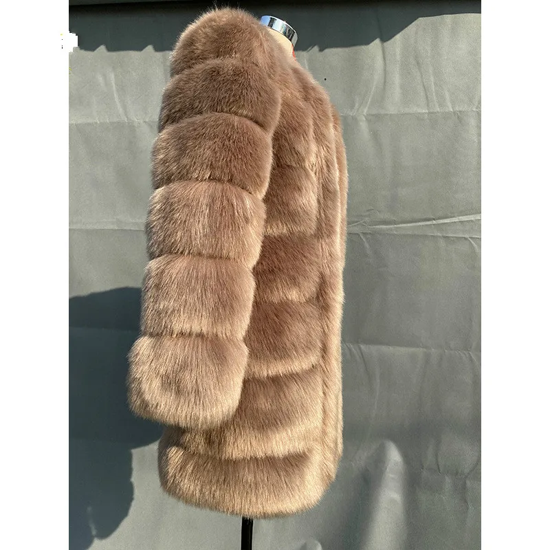 

Fox Fur Slim Stitching Reversible Plush Slimming Women Coats Teddy Coat Woman Winter Coat Women Fur Thick Warm Jacket Outwear