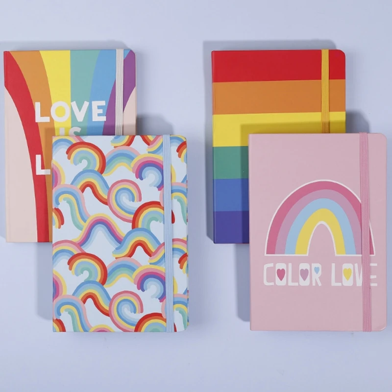

A5KA Rainbow Notebook w/Весенняя петля 192 страниц, записывающая блокнот, выровненная бумага A5, блокнот в твердом переплете, личный дневник для студенто...