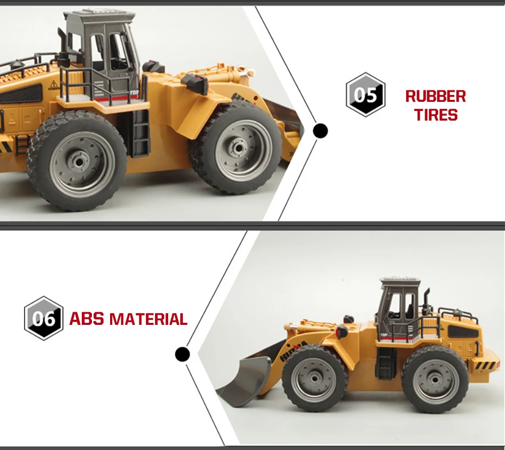 HUINA 1/18 RC грузовик снегоочиститель гусеничный экскаватор на дистанционном