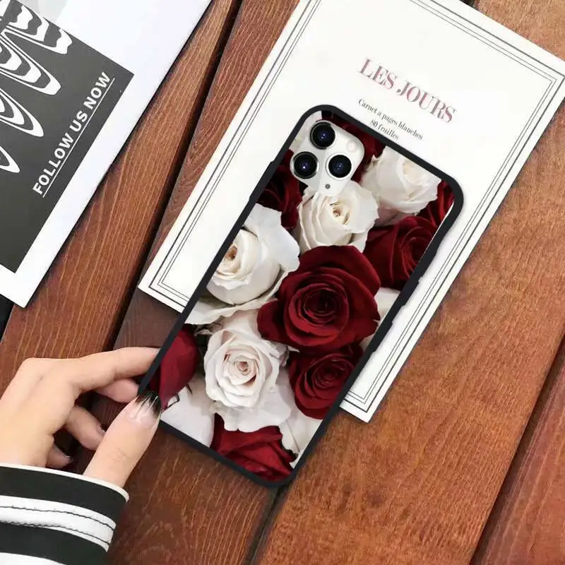

Rose romantic Red flower Phone Case for iPhone 11 12 pro XS MAX 8 7 6 6S Plus X 5S SE 2020 XR