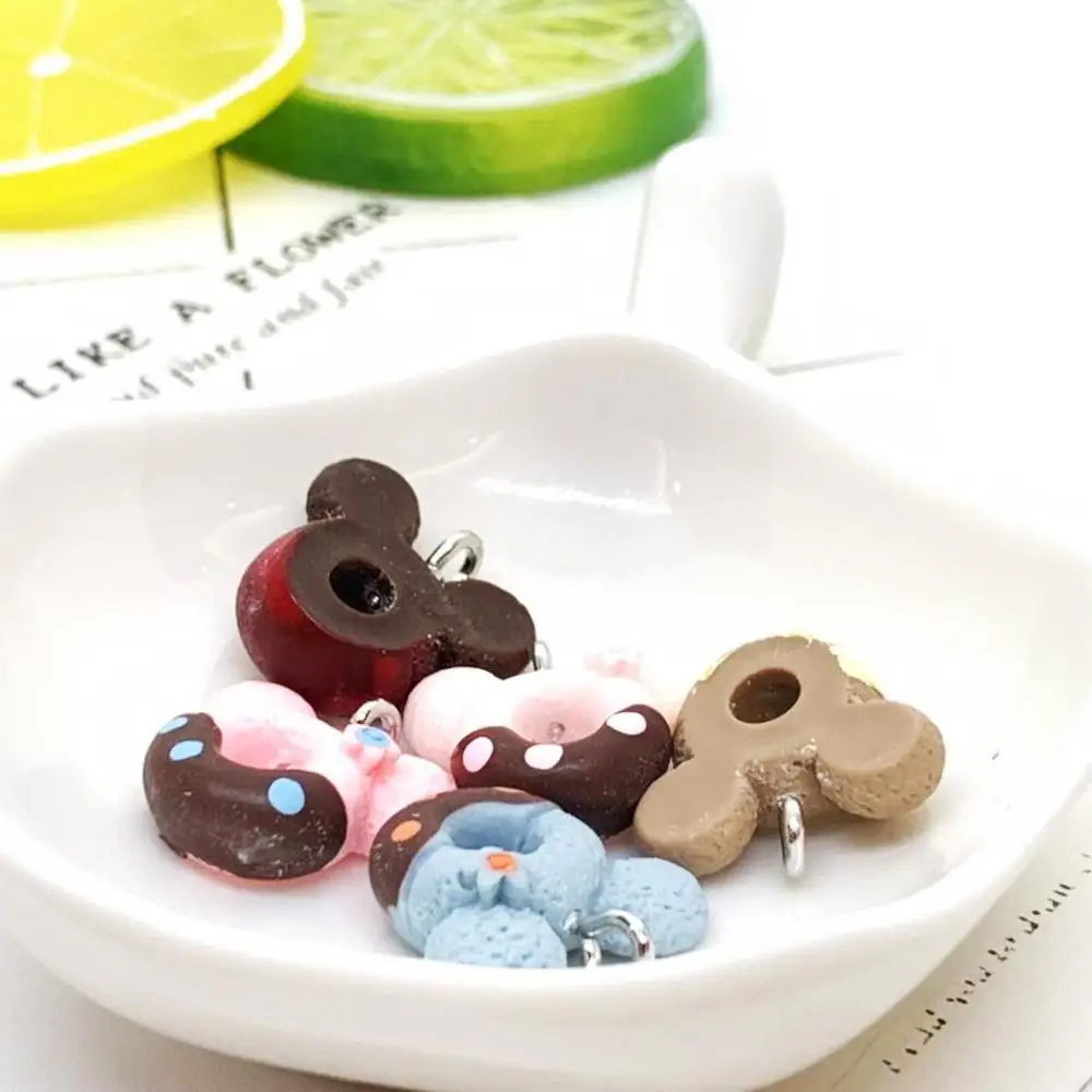 5 шт. 20*18 мм Kawaii 3D моделирование Еда смолы Микки пончик Подвески для DIY серьги брелок Ювелирный Аксессуары ll036