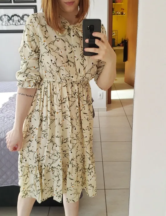 Корейская черная рубашка Vestidos для офиса в горошек, винтажные осенние платья, Женское зимнее платье, миди платье с цветочным рисунком и длинным рукавом для женщин