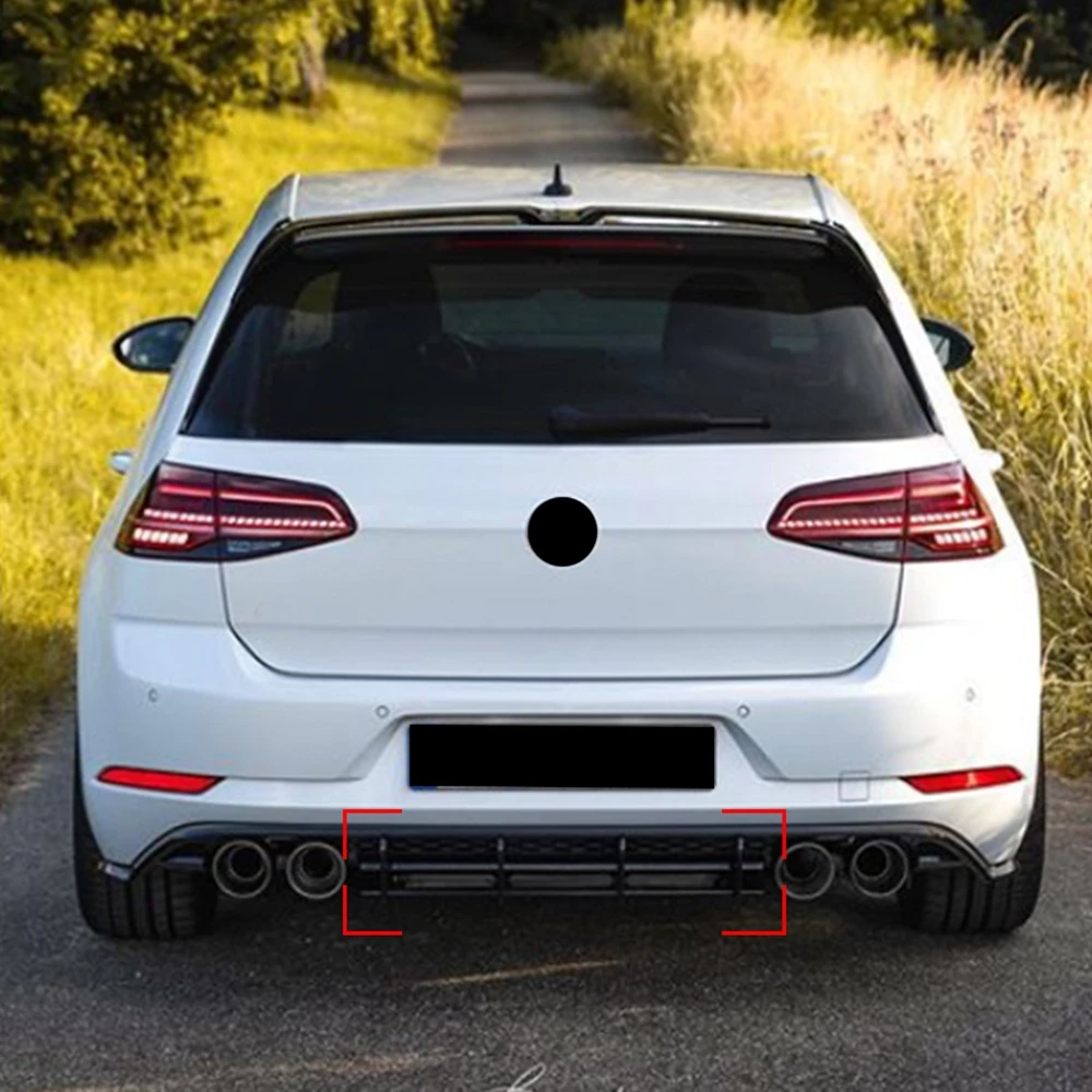 Задний бампер диффузор спойлер для Volkswagen VW Golf 7 5 R 2018 2019 автомобильный черный