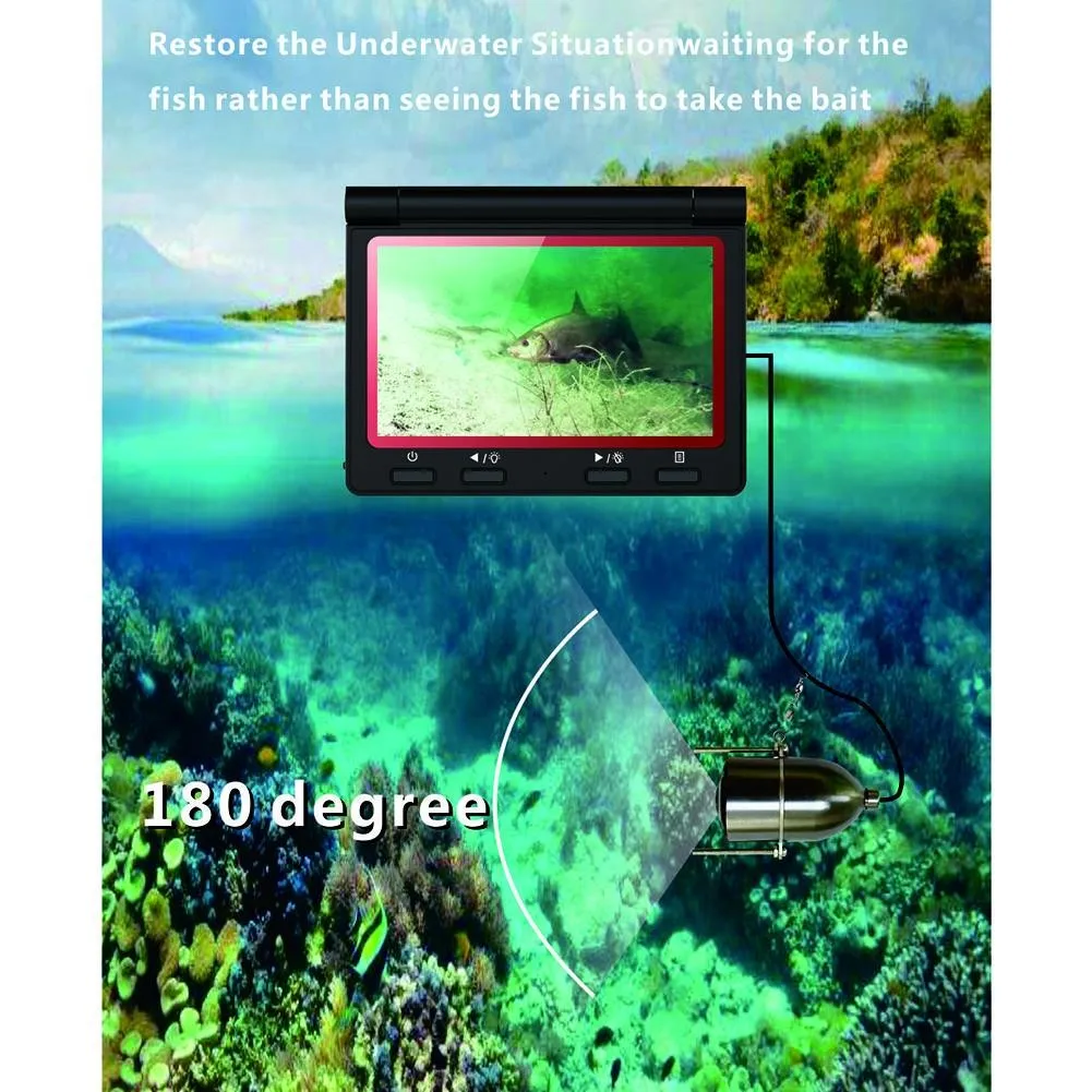 Скидка Камера для подводной рыбалки, рыбопоисковый набор с высоким разрешением на 180 градусов, дисплей 4,3 дюйма, рыбопоисковый прибор, монитор, аксе...