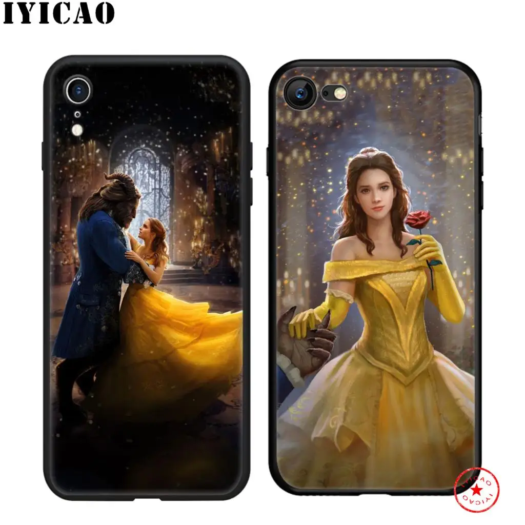 IYICAO Beauty And Beast Soft Black Silicone Case for iPhone 11 Pro Xr Xs Max X or 10 8 7 6 6S Plus 5 5S SE |