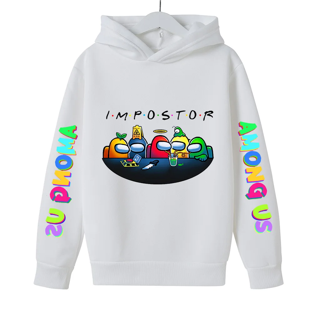 

2021 Children'S Clothing Funny Video Games Among Us Printing Boys And Girls Casual Tops Spring And Autumn Hoodies 100-160 Cm