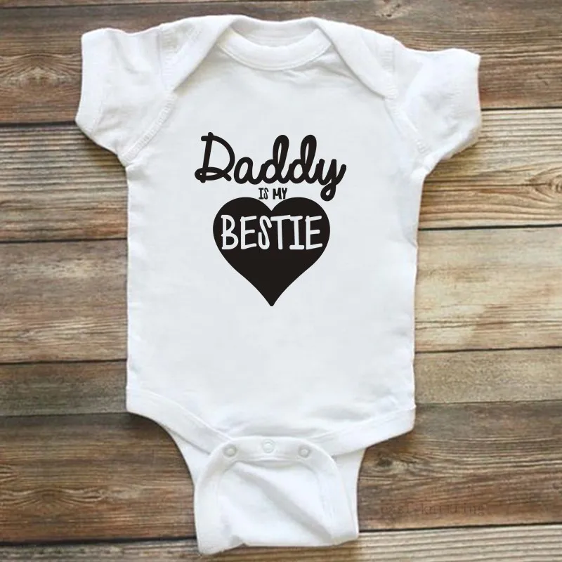 Детский комбинезон DERMSPE с надписью DAD Is My Bestie для новорожденных Love Graphic и короткими