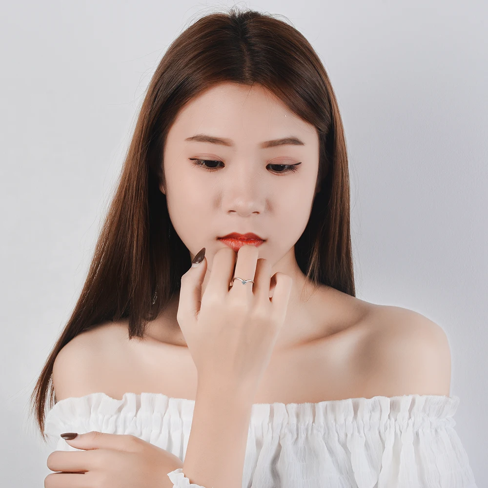 Fashion 100% Real 925 Sterling Zirconia Crown Finger Ring Classic Stackable Silver Jewelry For Women Wedding Christmas Gift | Украшения и