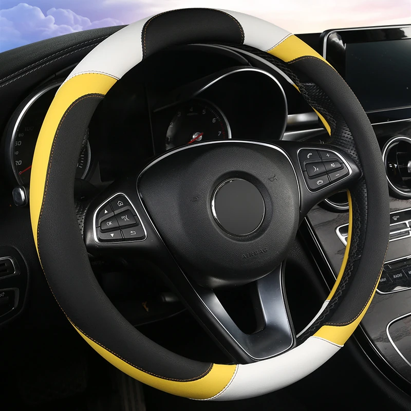 Steering Wheel Cover Four Seasons Leather Car Handle 38 Cm for Mercedes Benz Bmw Audi A3 8p Toyota Decoration | Автомобили и