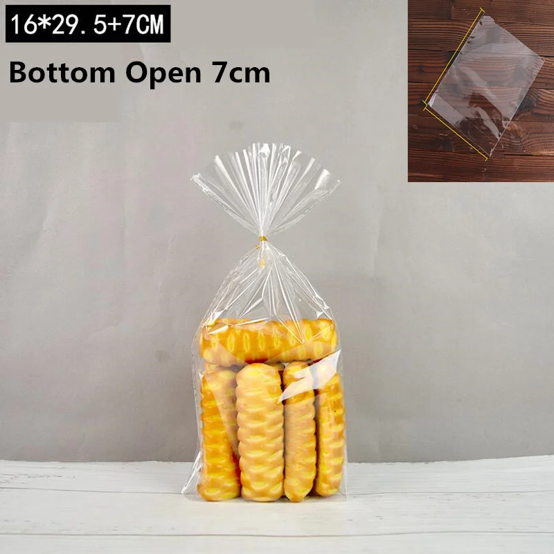 Clear 16x29.5cm LBSISI Life 100 шт пластиковые пакеты, прозрачный пакет для тостов, хлеба, Мягкая матовая упаковка для еды, для выпечки, для рождественской вечеринки - Цвет: Clear 16x29.5cm
