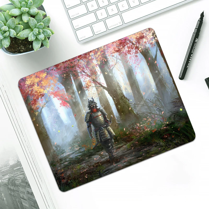 Коврик для мыши Samurai с маской японского воина резиновый нескользящий