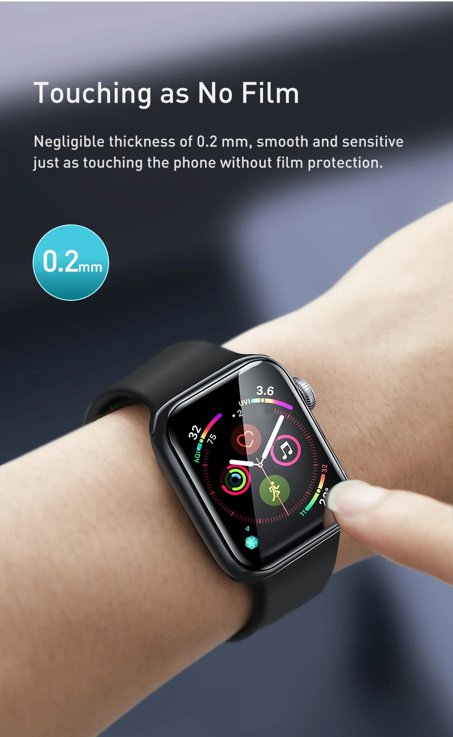Baseus 0,2 мм Защитная пленка для экрана с полным покрытием для Apple Watch 1 2 3 38 мм 42 мм для Apple Watch 4 5 40 мм 44 мм