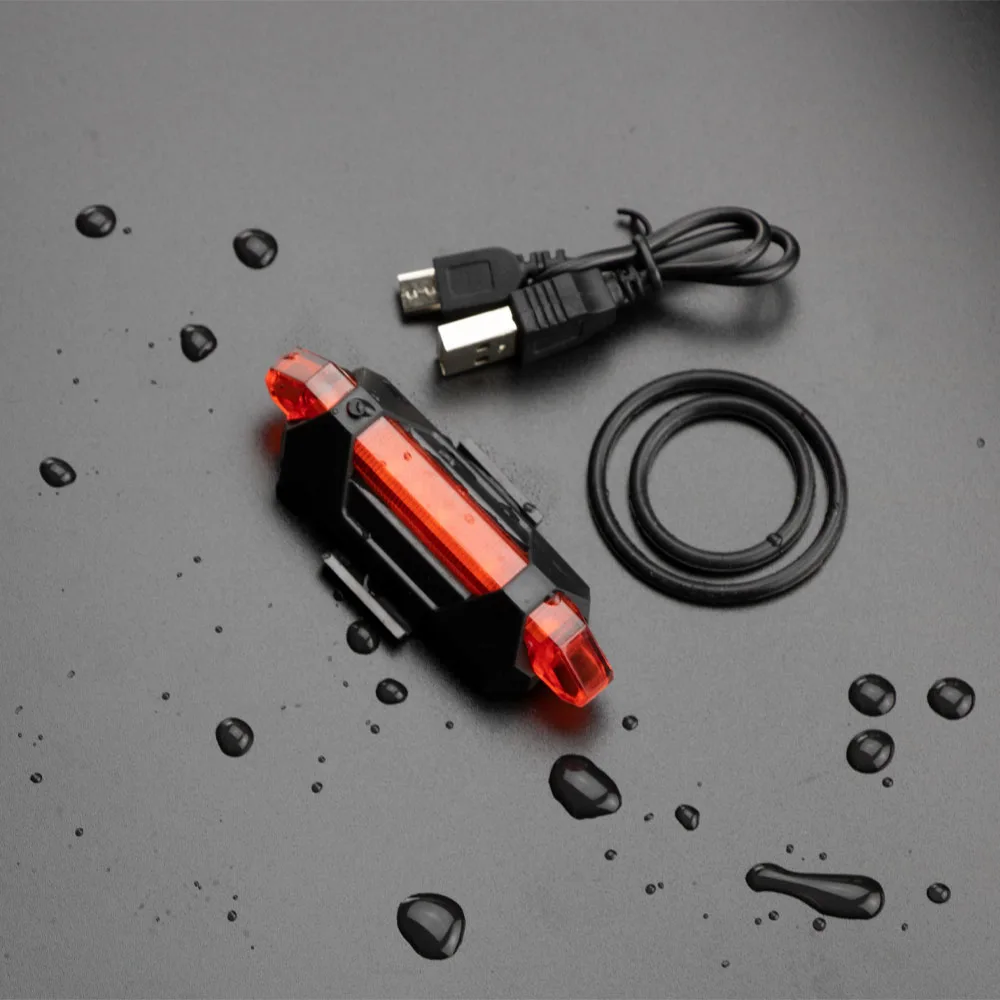 Bicycle light Rechargeable LED Taillight USB Rear Tail Light Night Ride Safety Warning Flash Super Bright | Спорт и развлечения