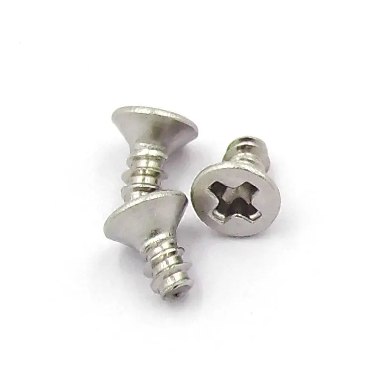 100 шт./лот Самонарезающий винт из нержавеющей стали 304 с потайной крестовой
