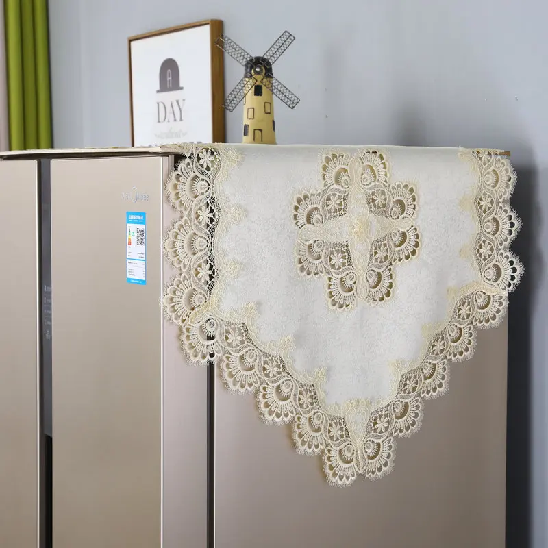 

70x185 Cm Lace Refrigerator Towel Cover Cloth , 60x160cm Refrigerator Dust Cover , Washing Machine Dust Cloth , Cover Towel
