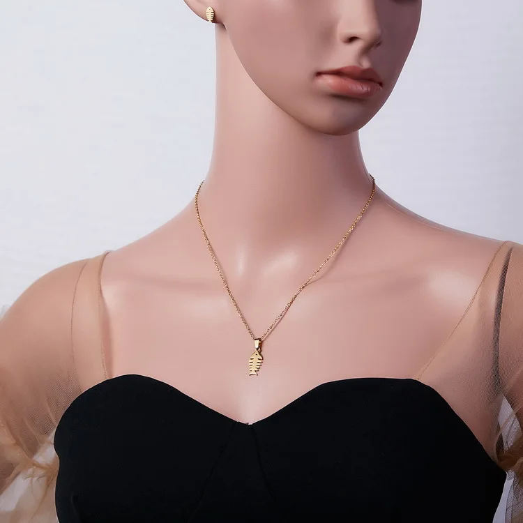 Симпатичные Детские комплекты для женщин ювелирный набор из нержавеющей стали