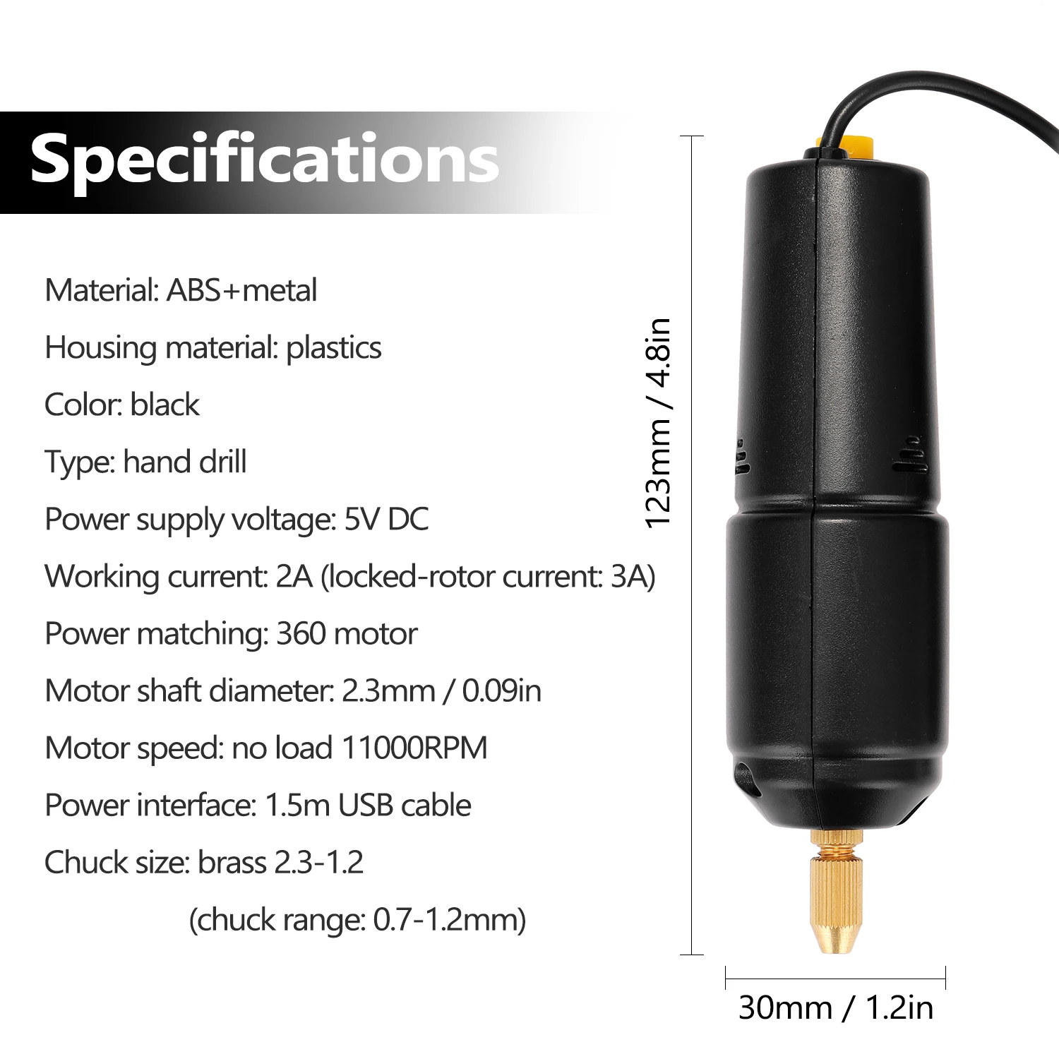 

Z-U36 Mini Electric Drill Handheld for Pearl Epoxy Resin Jewelry Making Diy Wood Craft Tools with 5V USB Plug Jewelry Tools DIY