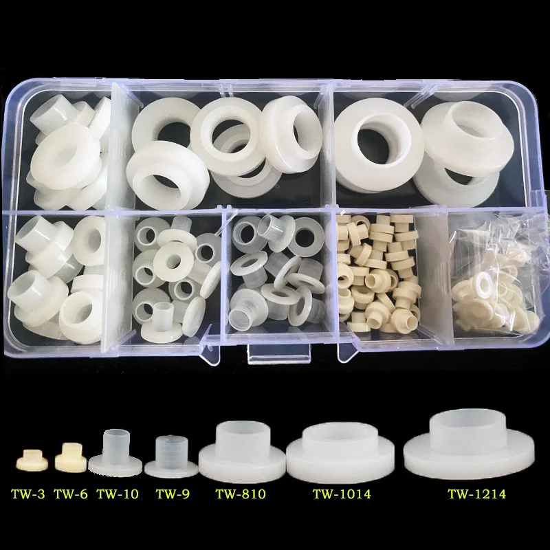 

Black/White Screw Nylon Transistor Gasket The step T-Type Plastic Washer Insulation Spacer Screw Thread Protector Assortment Kit