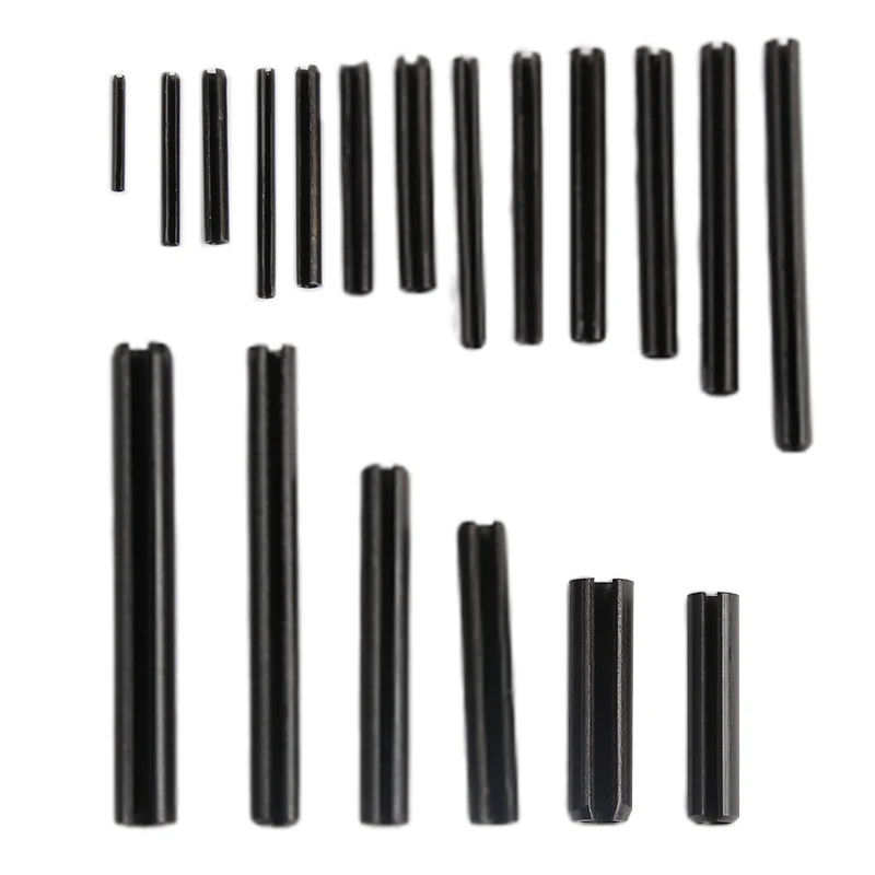 450 шт. многоразмерные черные стальные сплит Пружинные рулонные штифты в