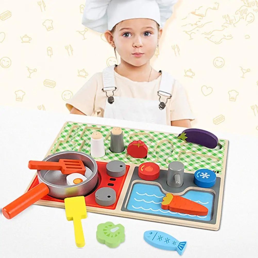 

Деревянные игрушки для кухни, набор игрушек для ролевых игр, фрукты и технические Развивающие игрушки для детей, Монтессори