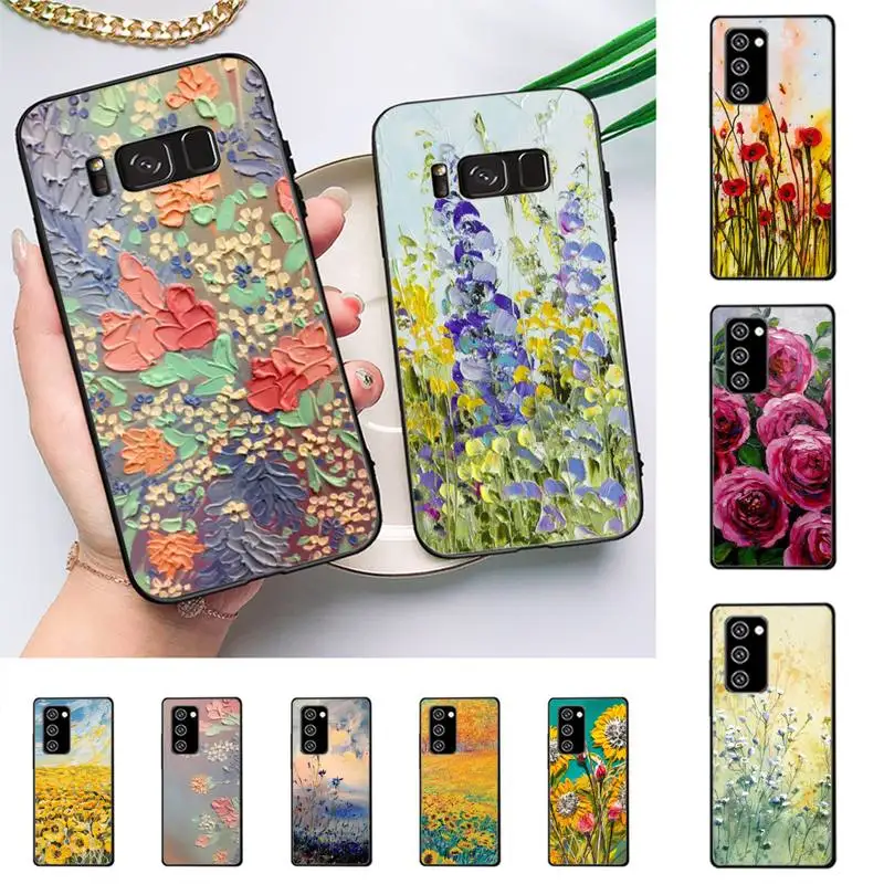 

Painting Boho Flower Art Abstract oil painting Phone Case For Samsung Galaxy Note 10Pro Note 20ultra note20 note10lite M30S