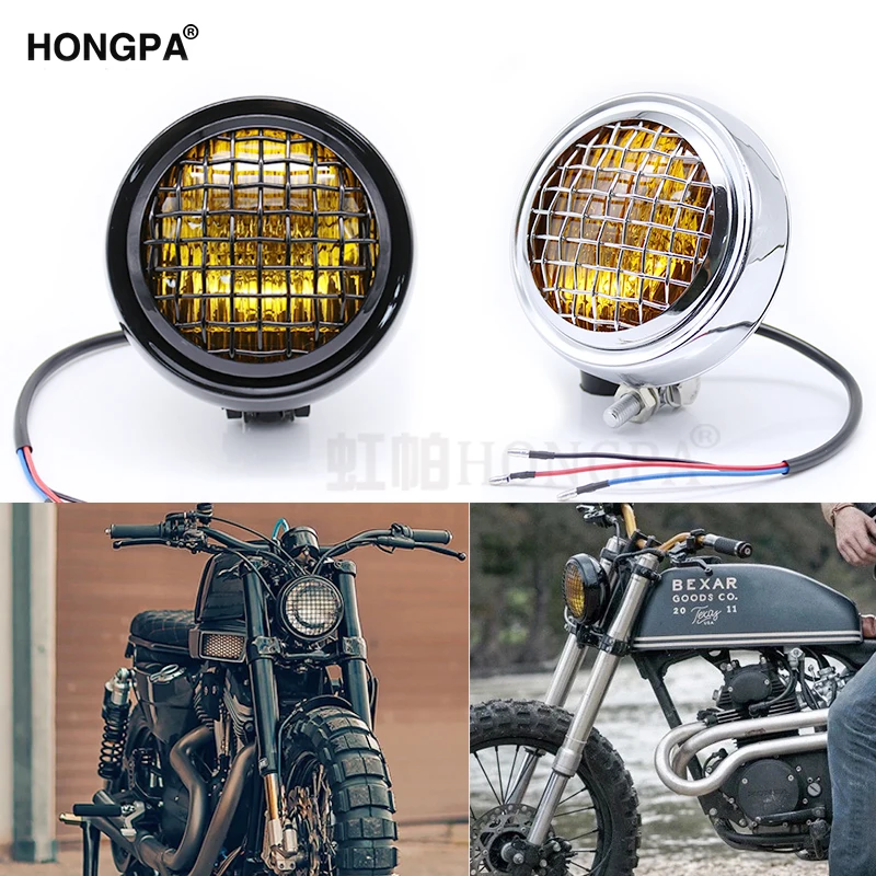 5 &quotВинтажная фара герметичная балка сетка решетка налобный фонарь для Harley кафе