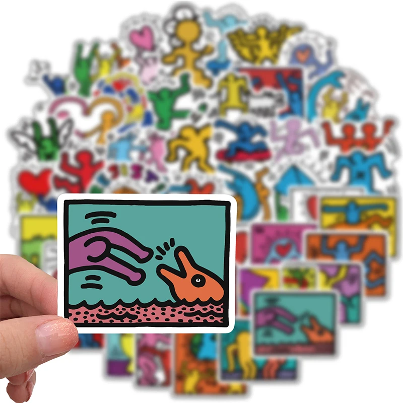 10/30/50Pcs Keith Funny Cartoon Graffiti Sticker Waterproof Fridge Guitar Laptop Motorcycle Skateboard Joke Decal Classic Toy - купить по