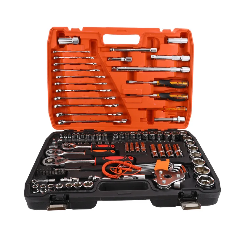 121pcs Auto Repair Tool Set Socket Set, Auto Maintenance and Auto Repair Machine Repair Combination Tool