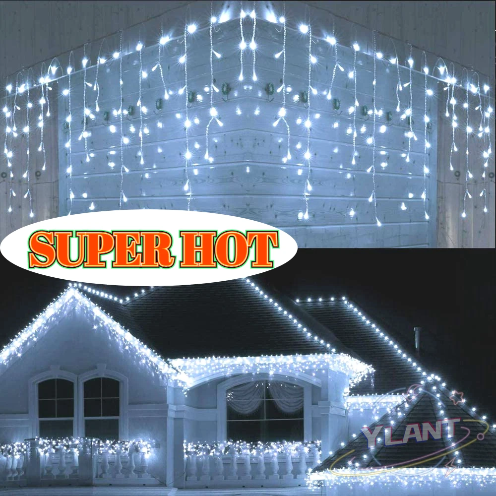 

Outdoor Waterproof 5M Christmas Garland Curtain Lights String Lights Droop 0.4-0.6m Christmas Decoration Eaves Garden Lights
