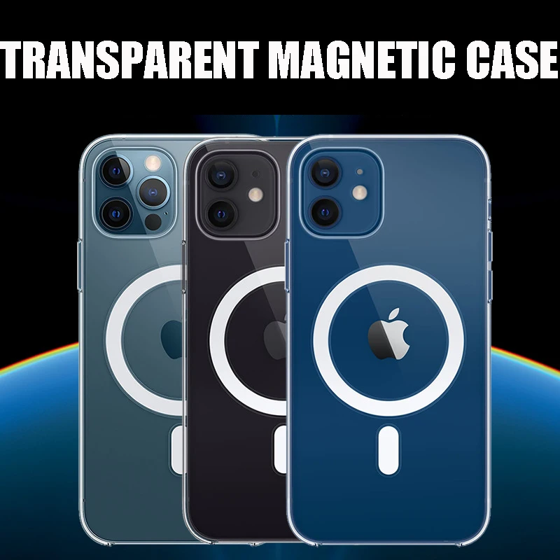 

10x Hard Crystal Case For iPhone Magsafe Cover For iPhone 12 13 Pro Max Mini Magnetic Shell For iPhone 13 11 Pro XR Xs Max Funda