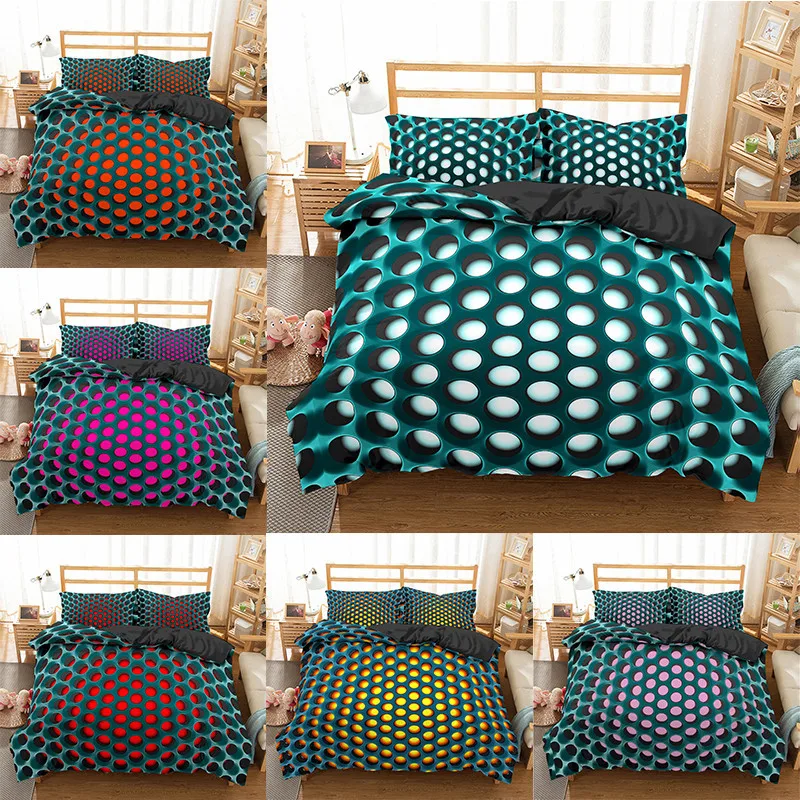 

Fashion 3D Dense Hole Pattern 2/3Pcs Duvet Cover Set 3D Duvet Cover with Pillow Case 3D Bedding Sets