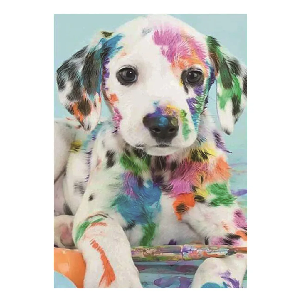 

Full Square Diamond Mosaic Animal Diamond Painting Colorful Dog Diamond Embroidery Cross Stitch Picture Of Rhinestones